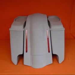 Harley Davidson 5" Heritage Softail Extended Saddlebags 6 x 9 Speaker Lids LED Fender Dual Cutouts