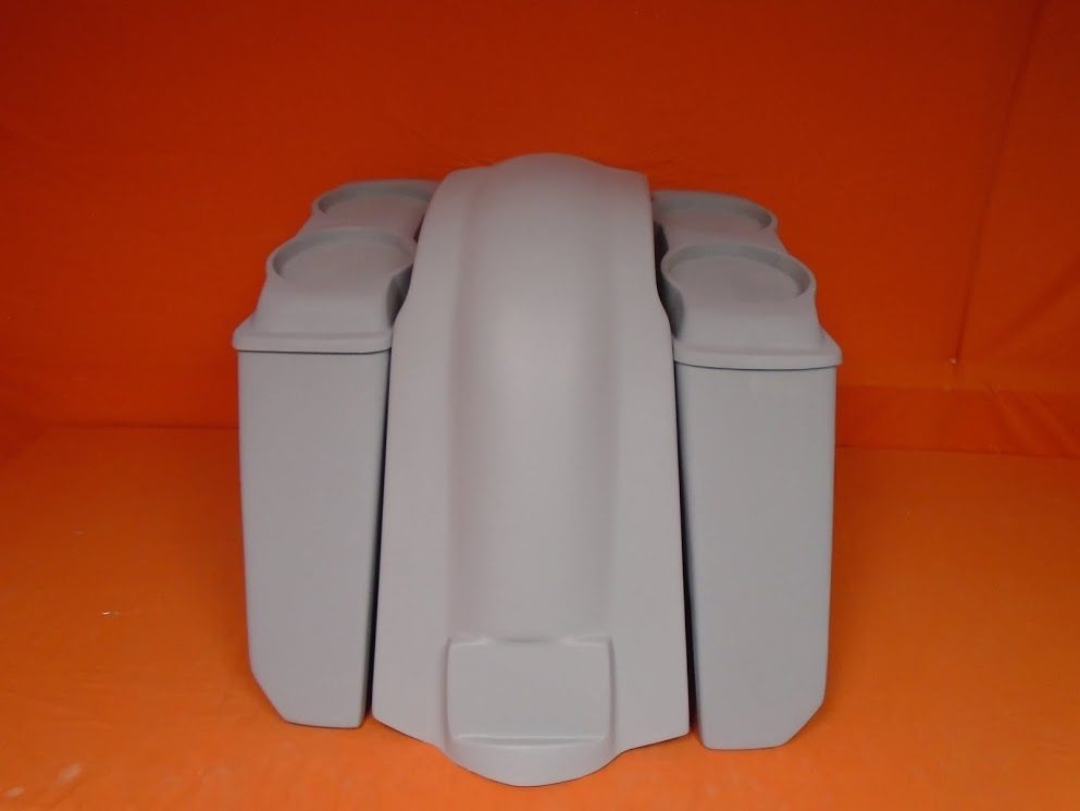 Harley Davidson Heritage Softail 5" Extended Saddlebags Dual 6.5" Speaker Lids Fender No Cutouts - Image 2