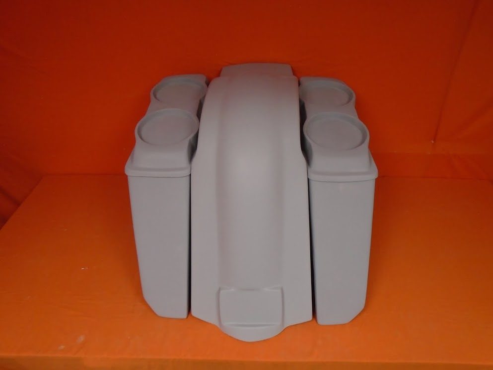 Harley Davidson Heritage Softail 5" Extended Saddlebags Dual 6.5" Speaker Lids Fender No Cutouts - Image 3