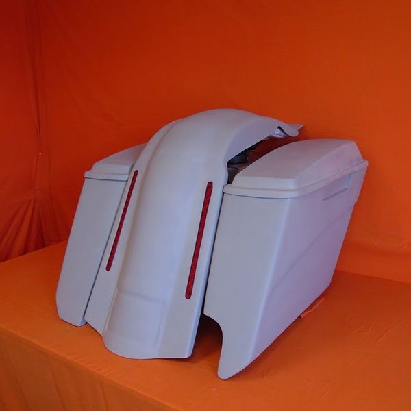 Harley Davidson Softail Heritage 5" Stretched Extended Saddlebags Right CutOut LED Fender Lids