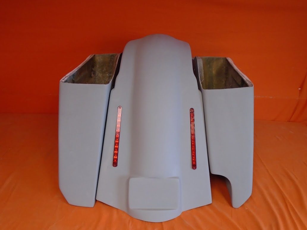 Harley Davidson 5" Softail Heritage Extended Stretched Saddlebags No Lids LED Fender Right Cut Out - Image 2