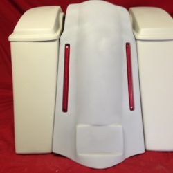 Harley Davidson Softail Heritage 4" Extended Stretched Saddlebags Lids LED Lights Fender No Cut Out