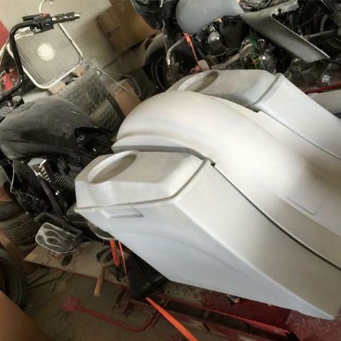 Victory Kingpin / Highball / Judge 6" Extended Hard Saddlebags Out & Down Bags LED Rear Fender Dual Cut Out - Image 3