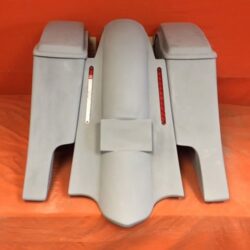 Victory Kingpin 6" Extended Hard Saddlebags Out & Down Bags LED Rear Fender Dual Cut Out Lids