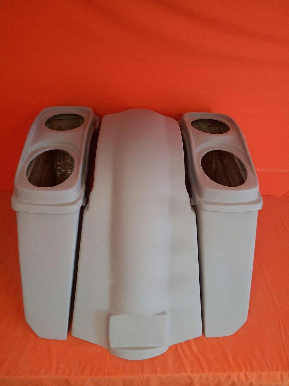 Harley Davidson Heritage Softail 5" Extended Saddlebags Dual 6 x 9 Speaker Lids Fender No Cutouts - Image 3