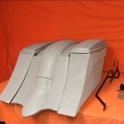 Suzuki C50 / C90 Boulevard 6" Out & Down Saddlebags Fender, No Cut Outs Lids & Rail Kit