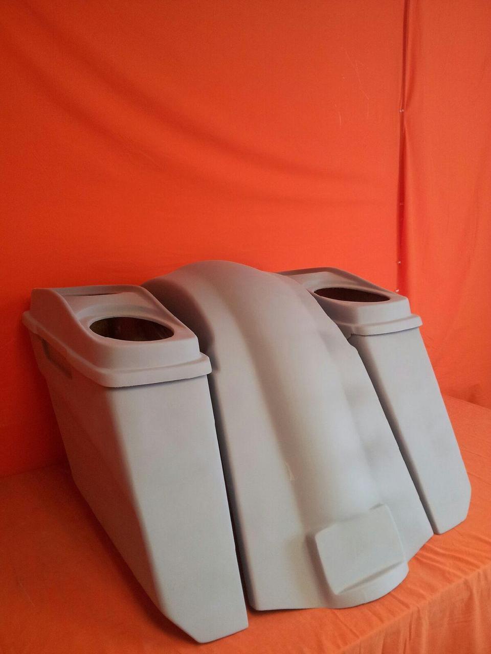 Harley Davidson Heritage Softail 5" Extended Saddlebags Dual 6 x 9 Speaker Lids Fender No Cutouts - Image 2