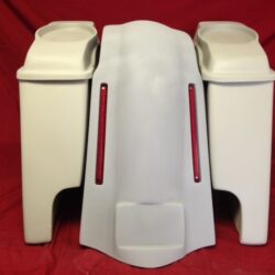 Harley Davidson Heritage Softail 4" Extended Saddlebags 6.5" Speaker Lids LED Light Fender Dual Cutouts