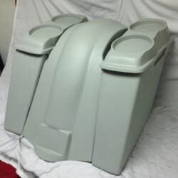 Harley Davidson 6" Heritage Softail Extended Saddlebags Dual 6.5" Speaker Lids Fender No Cutouts