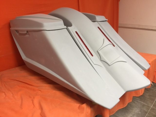 Harley Davidson 6" Trendsetter Extended Saddlebag LED Recess Plate Fender Kit - No Cut Outs 6.5" Speaker Lids / 2014 - 2018 - Image 2