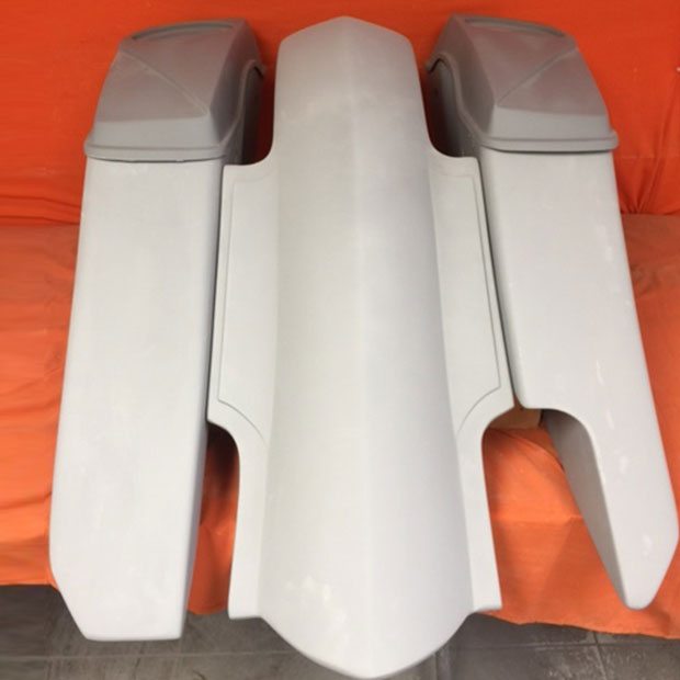 Harley Davidson 6" Trendsetter Extended Saddlebag Fender Kit - Right Side Cut Out 6.5" Speaker Lids / 2014 - 2018