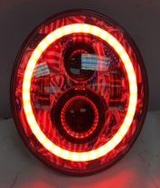 7" DAYMAKER Replacement American Flags Design With Red Halo Projector HID LED Light Bulb Headlight Motorcycle Harley