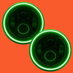 7" DAYMAKER Black Angel Eye GREEN HALO LED Light Bulb Headlight Motorcycle Yamaha Roadstar 1600 / 1700