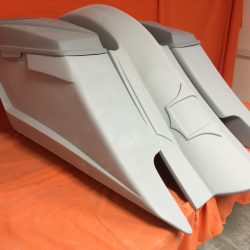 Harley Davidson 6" Trendsetter Extended Saddlebag Fender Kit Dual Cut Outs 6 x 9 Speaker Lids / 2014 - 2023