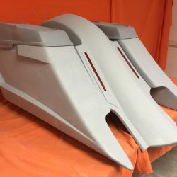 Harley Davidson 6" Trendsetter Extended Saddlebag LED Fender Kit - Dual Cut Outs Dual 6.5" Speaker Lids
