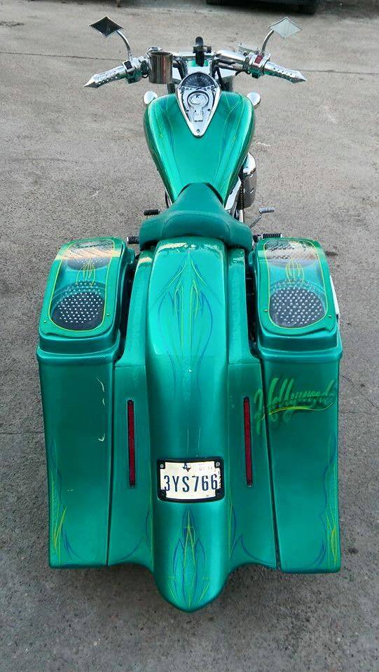 Honda VTX 1800 / 1300 6" Extended Stretched BOLT ON Out & Down Bags Rear Fender Rails No Cut Outs - Image 2