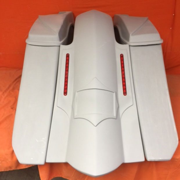 Harley Davidson 6" Trendsetter Extended Saddlebag LED Recess Plate Fender Kit - No Cut Outs 6.5" Speaker Lids / 2014 - 2018