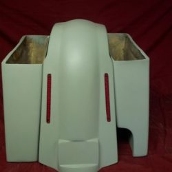 Harley Davidson Touring 4" inch Stretched Bags No lids Right Cut Out LED Fender