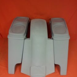 Harley Davidson 4" Extended Stretched Saddlebags + Dual 6.5 Speaker Lids & Replacement Fender 09 - 13