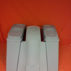 Harley Davidson 4" Extended Stretched Saddlebags + Dual 6 x 9 Speaker Lids & Replacement Fender 89 - 08 - No Cut Outs