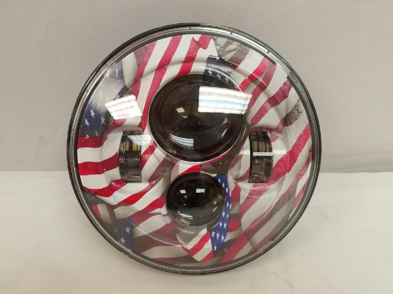 7" DAYMAKER Replacement USA American Flag Design Projector HID LED Light Bulb Headlight Motorcycle Harley - Image 3