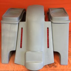 Harley Davidson 4" Extended Stretched Saddlebags + Dual 6 x 9 Speaker Lids & LED Replacement Fender 09 - 13