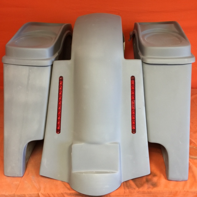 Harley Davidson 4" Extended Stretched Saddlebags + Dual 6.5 Speaker Lids & Replacement LED Fender 09 - 13