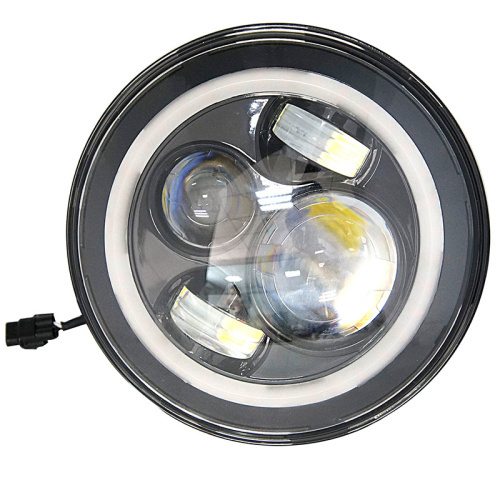 7" DAYMAKER Black Angel Eye WHITE HALO HID LED Light Bulb Headlight Motorcycle Yamaha Roadstar 1600 / 1700
