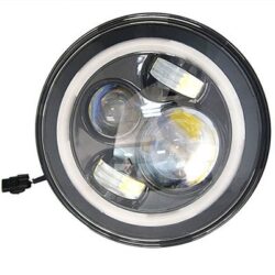 7" DAYMAKER Black Angel Eye WHITE HALO HID LED Light Bulb Headlight Motorcycle Kawasaki Vulcan Nomad 1500 / 1600