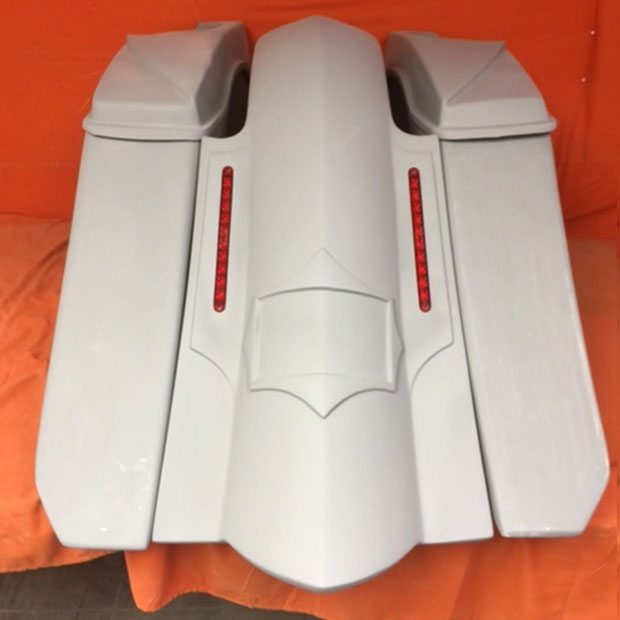 Harley Davidson 6" Trendsetter Extended Saddlebag LED Recess Plate Fender Kit - No Cut Outs 6 x 9 Speaker Lids / 2014 - 2018