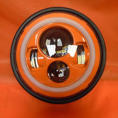 7" DAYMAKER Yamaha Royal Star Venture ORANGE with ORANGE Halo Projector HID LED Light Bulb Headlight Motorcycle