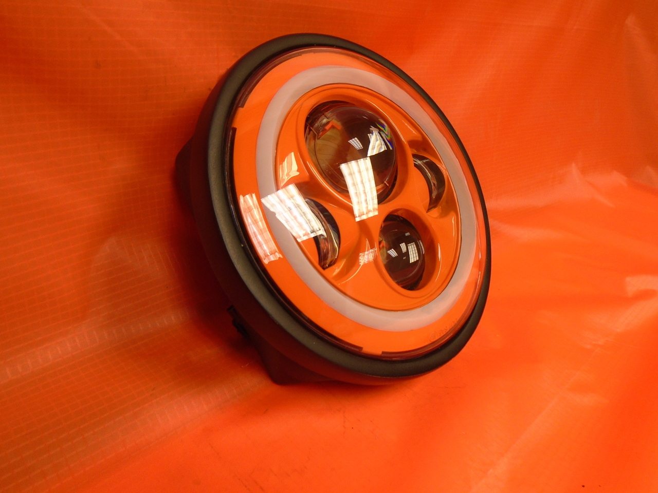 7" DAYMAKER Yamaha Royal Star Venture ORANGE with ORANGE Halo Projector HID LED Light Bulb Headlight Motorcycle - Image 6