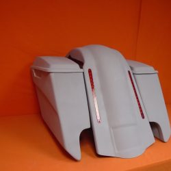 Harley Davidson 5" Extended Stretched Saddlebags With Cut Outs LED Fender Lids