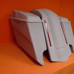 Harley Davidson 5" Stretched Extended Saddlebags With Cut Outs LED Fender 6x9 Speaker Lids