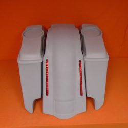 Harley Davidson 5" Stretched Extended Saddlebags With Cut Outs LED Fender 6.5 Speaker Lids