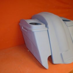 Harley Davidson 5" Extended Stretched Saddlebags With Cut Outs Fender Dual 6 x 9 Speaker Lids