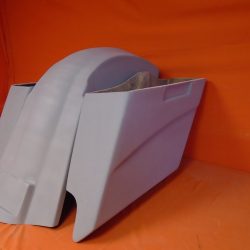 Harley Davidson 5" Stretched Extended Saddlebags With Right Cut Out - Fender No Lids