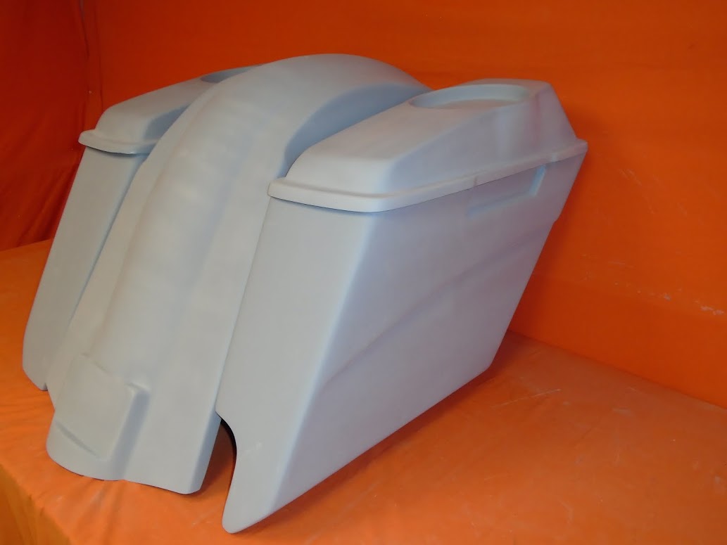 Harley Davidson 5" Stretched Extended Saddlebags With Right Cut Out - Fender 6.5 Speaker Lids - Image 3