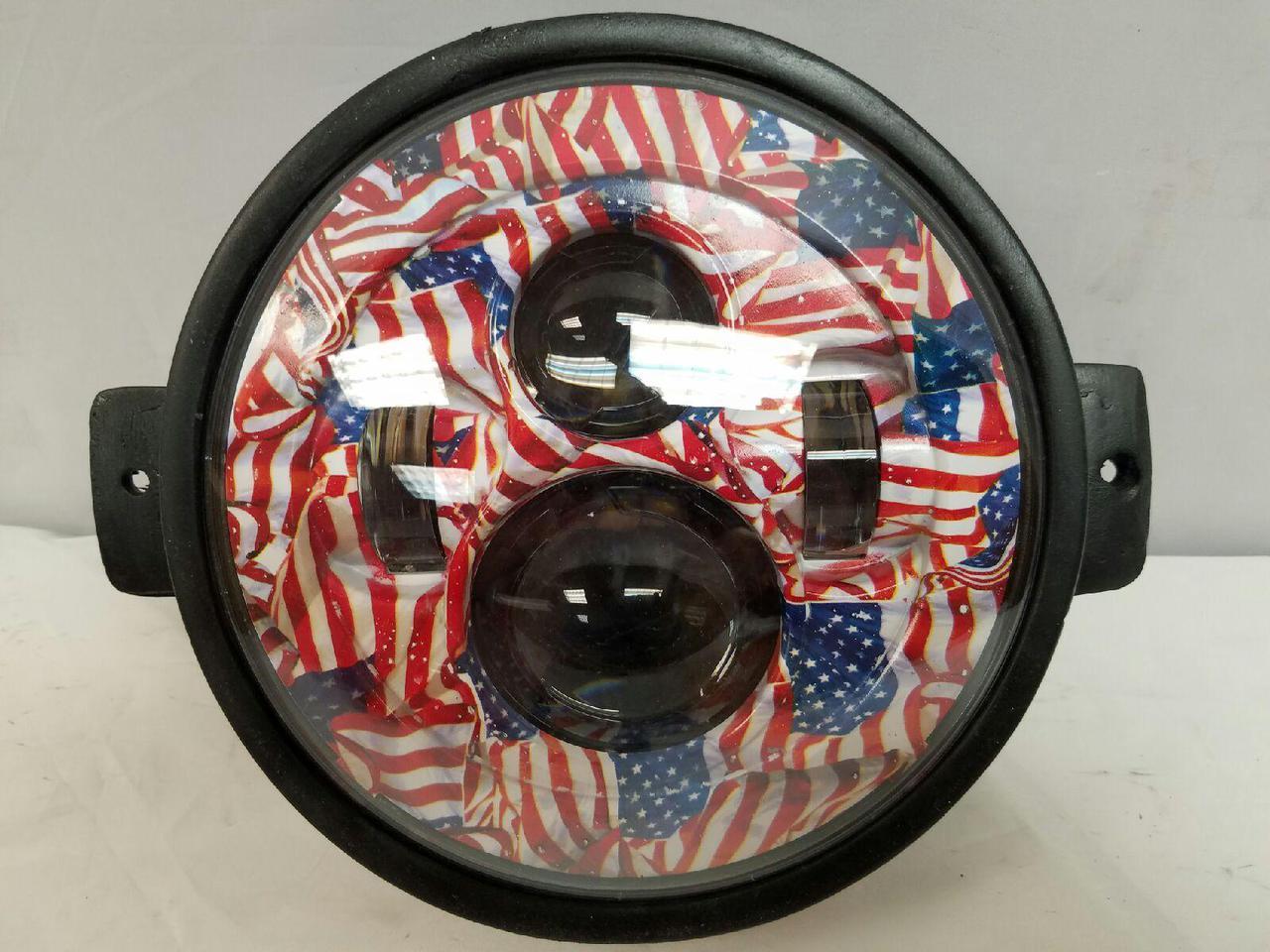 7" Kawasaki Voyager & Vaquero DAYMAKER Replacement Headlight American Flags LED Light Projector HID Bulb - Image 2