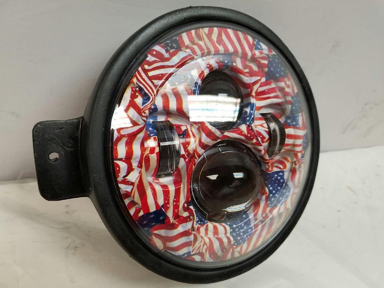 7" Kawasaki Voyager & Vaquero DAYMAKER Replacement Headlight American Flags LED Light Projector HID Bulb - Image 3