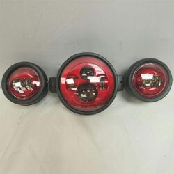 7" Kawasaki Voyager & Vaquero DAYMAKER Headlight Dual 4.5" - 4 1/2" Auxiliary AUX Red Spot Passing LED Fog Lights SET