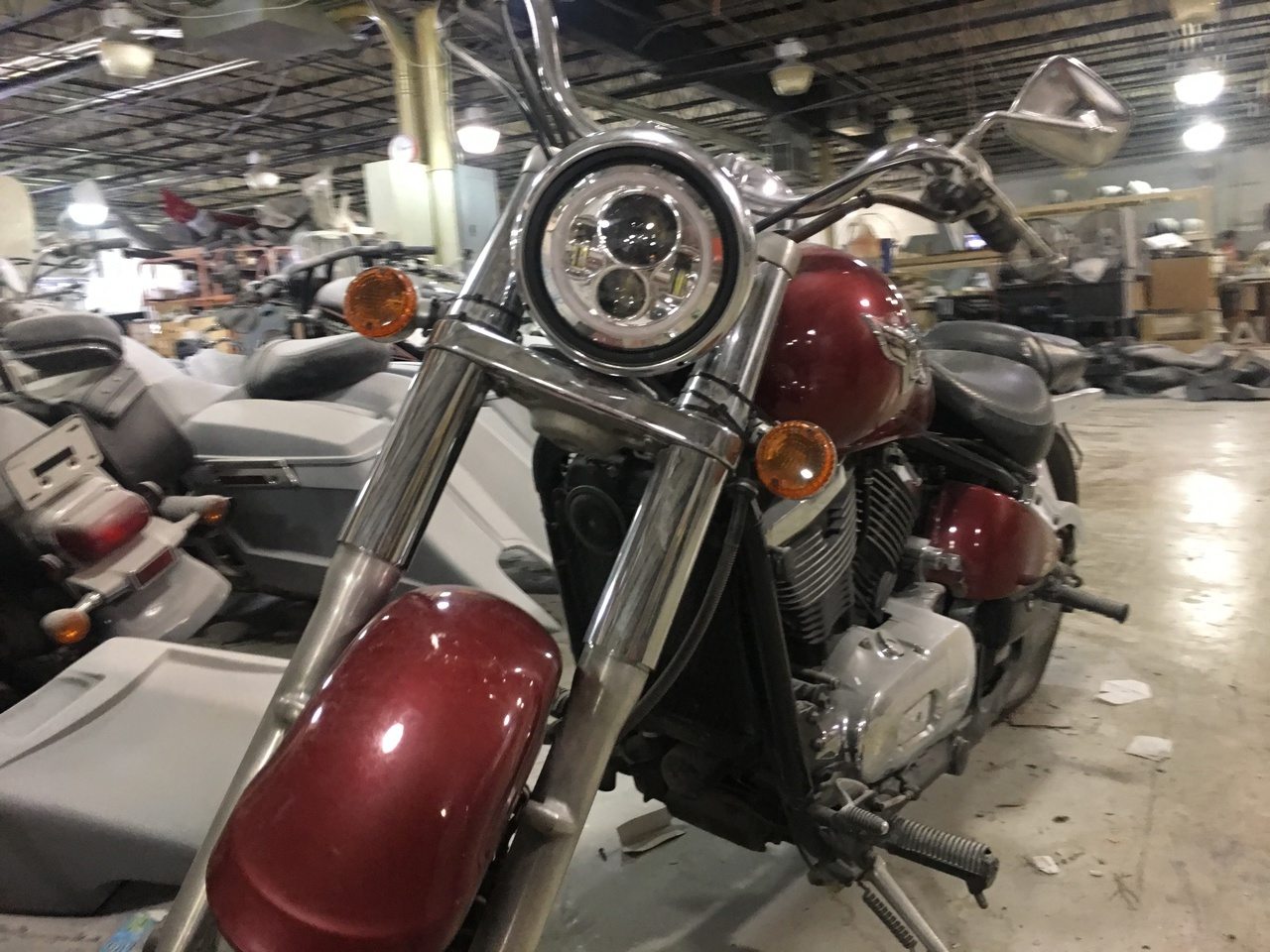 7" DAYMAKER Kawasaki Vulcan Nomad 800 Chrome With Red Halo HID LED Light Bulb Headlight Motorcycle - Image 3