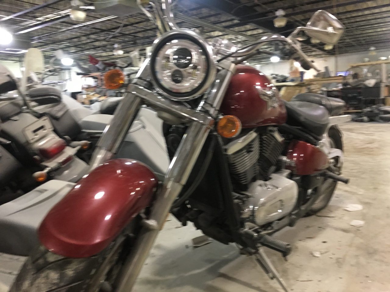 7" DAYMAKER Kawasaki Vulcan Nomad 800 Chrome With Pink Halo HID LED Light Bulb Headlight Motorcycle - Image 2