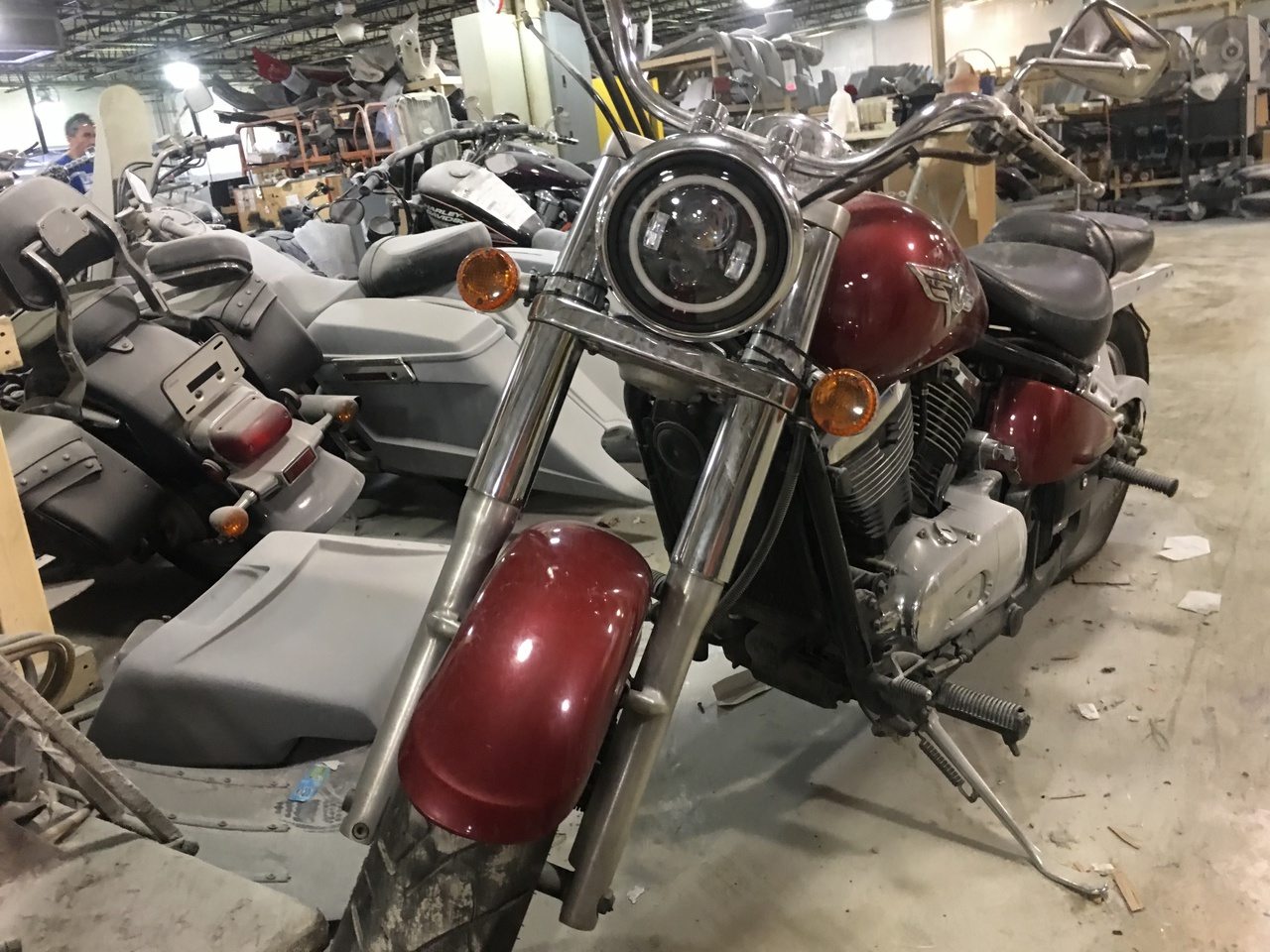 7" DAYMAKER Kawasaki Vulcan Nomad 800 Black With Blue Halo HID LED Light Bulb Headlight Motorcycle - Image 7