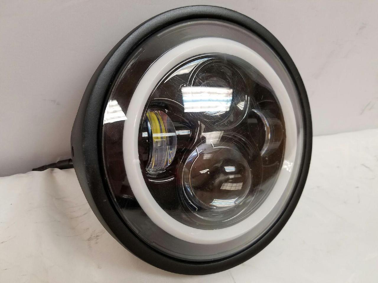 7" DAYMAKER Kawasaki Vulcan Nomad 800 Black With Blue Halo HID LED Light Bulb Headlight Motorcycle - Image 4
