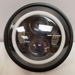 7" DAYMAKER Kawasaki Vulcan Nomad 800 Black With Green Halo HID LED Light Bulb Headlight Motorcycle