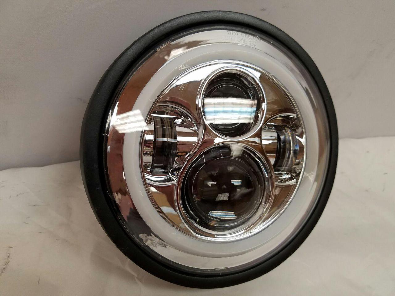 7" DAYMAKER Kawasaki Vulcan Nomad 800 Chrome With Red Halo HID LED Light Bulb Headlight Motorcycle - Image 6