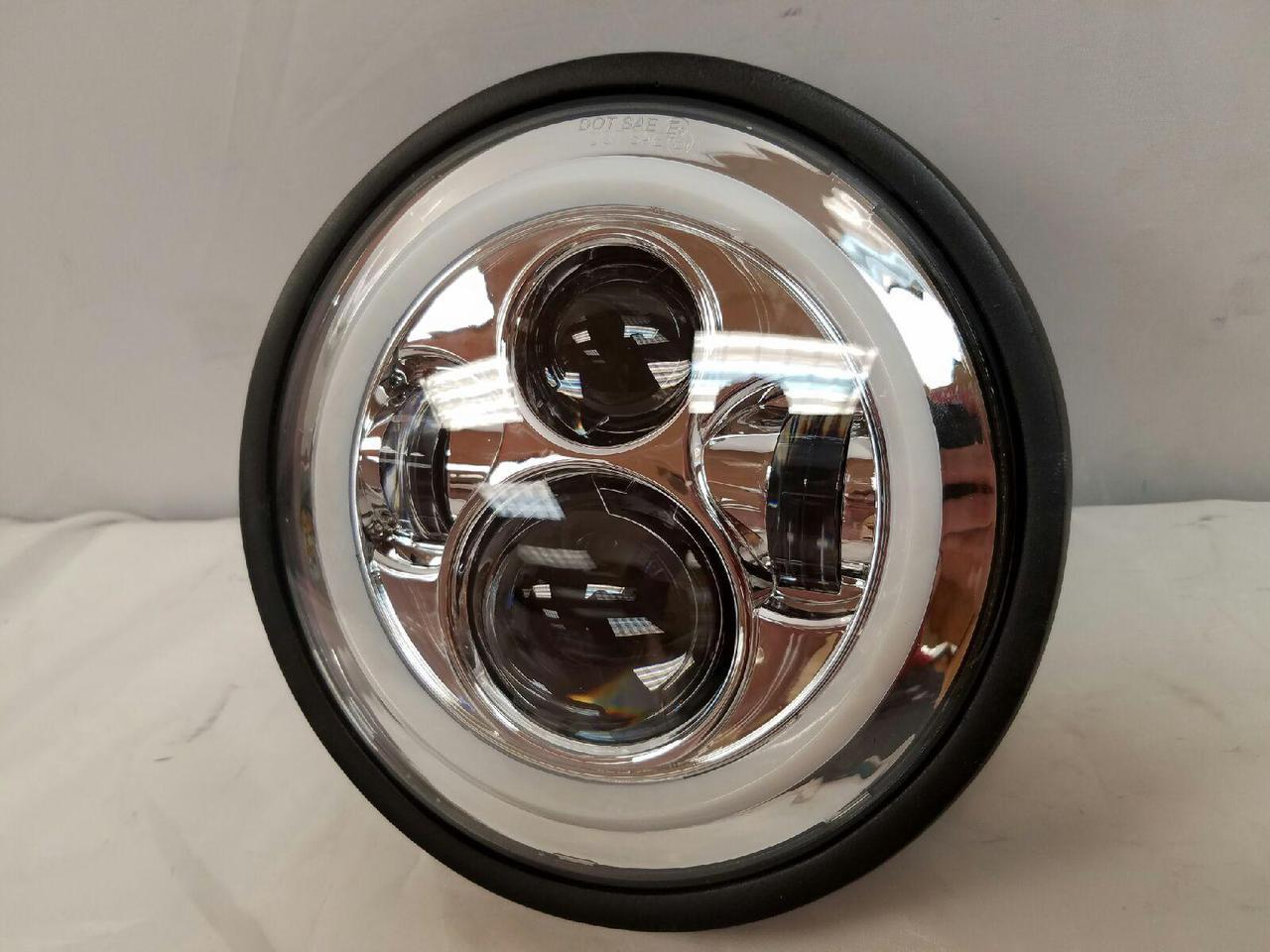 7" DAYMAKER Kawasaki Vulcan Nomad 800 Chrome With Red Halo HID LED Light Bulb Headlight Motorcycle - Image 7