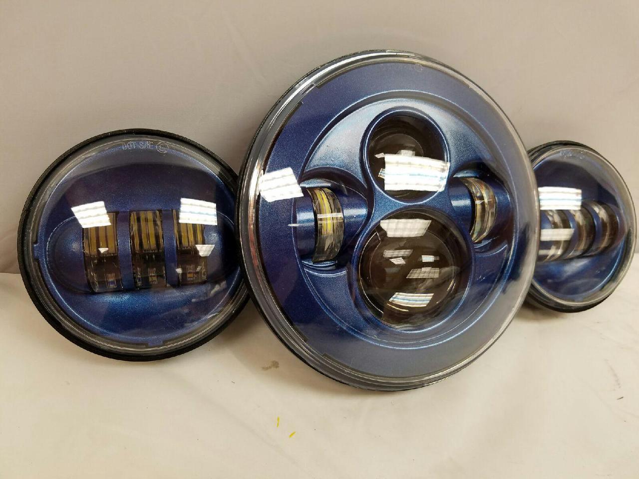 7" DAYMAKER Color Matched 2017 CVO 3 PIECE SET Cobalt Indigo Blue LED Light Bulb Headlight Motorcycle Harley - Image 3
