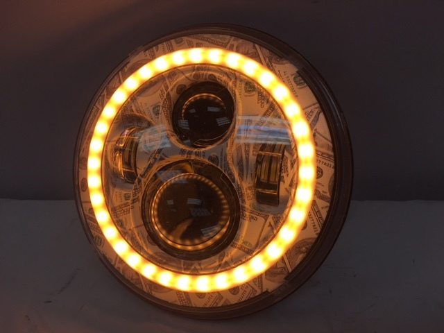 7" DAYMAKER Custom Big Money Daymaker Design With Orange Halo Projector HID LED Light Bulb Headlight Motorcycle Harley - Image 5